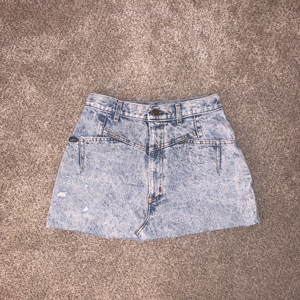 Vintage denim acid wash skirt